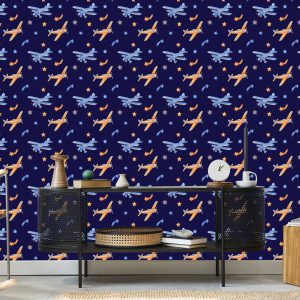 Papier Peint Avions Rétro Avec Étoiles – Image 5