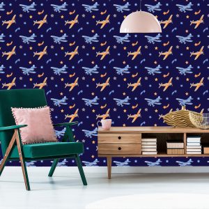 Papier Peint Avions Rétro Avec Étoiles – Image 6