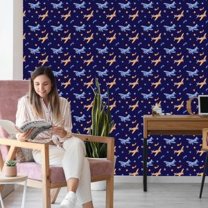Papier Peint Avions Rétro Avec Étoiles – Image 7