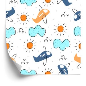 Papier Peint Avions De Conte De Fées Minimalistes – Image 2