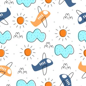 Papier Peint Avions De Conte De Fées Minimalistes – Image 1