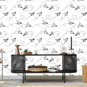 Papier Peint Avions En Papier Avec Des Coeurs – Image 5