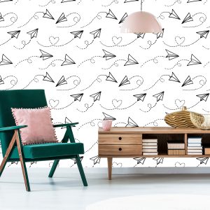 Papier Peint Avions En Papier Avec Des Coeurs – Image 6