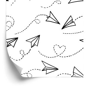 Papier Peint Avions En Papier Avec Des Coeurs – Image 2