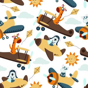 Papier Peint Animaux Adorables Dans Les Avions – Image 1