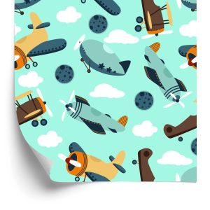 Papier Peint Avions Et Dirigeables De Conte De Fées – Image 2