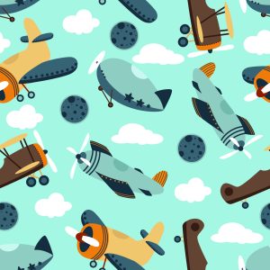 Papier Peint Avions Et Dirigeables De Conte De Fées – Image 1