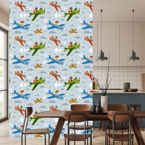 Papier Peint Enfants Dans Des Avions Colorés – Image 4