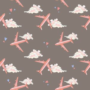 Papier Peint Avions Roses – Image 1