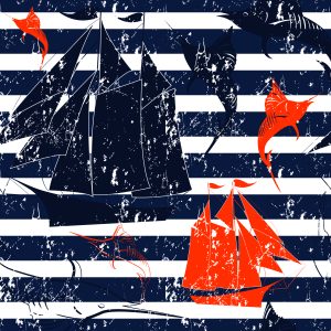 Papier Peint Voiliers Sur Un Fond Rayé – Image 1