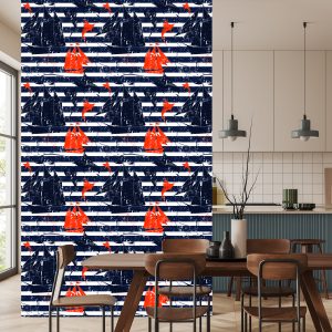 Papier Peint Voiliers Sur Un Fond Rayé – Image 4