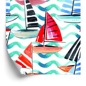 Papier Peint Voiliers Peints À L'aquarelle – Image 2