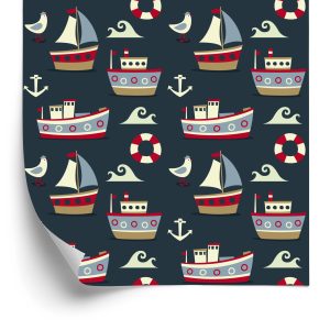 Papier Peint Navires Colorés Et Ancres – Image 2