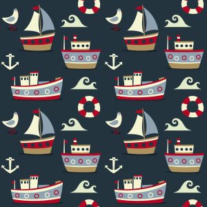 Papier Peint Navires Colorés Et Ancres – Image 1