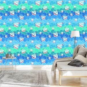 Papier Peint Voiliers Sur Les Vagues – Image 3