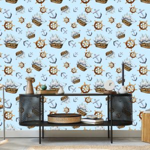 Papier Peint Voiliers Ancres Et Gouvernails – Image 5