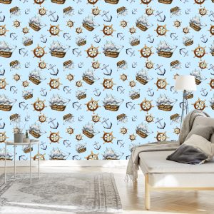 Papier Peint Voiliers Ancres Et Gouvernails – Image 3
