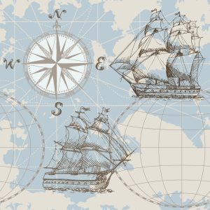 Papier Peint Voiliers Sur Fond De Carte – Image 1