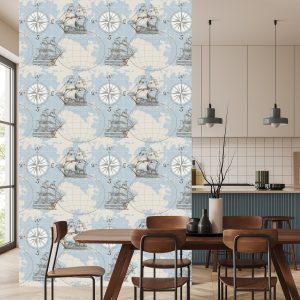 Papier Peint Voiliers Sur Fond De Carte – Image 4