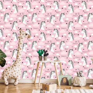 Papier Peint Pour Les Enfants - Licornes Et Nuages – Image 5