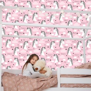 Papier Peint Pour Les Enfants - Licornes Et Nuages – Image 7