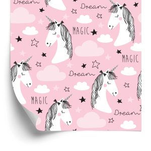 Papier Peint Pour Les Enfants - Licornes Et Nuages – Image 2