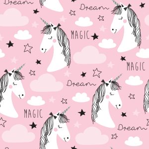 Papier Peint Pour Les Enfants - Licornes Et Nuages – Image 1