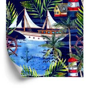 Papier Peint Voiliers Peints À L'aquarelle W – Image 2