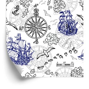 Papier Peint Voiliers Et Boussoles Marines – Image 2