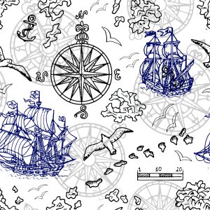 Papier Peint Voiliers Et Boussoles Marines – Image 1