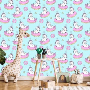 Papier Peint Pour Les Enfants - Licornes Et Beignets – Image 5