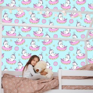 Papier Peint Pour Les Enfants - Licornes Et Beignets – Image 7