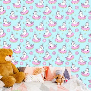 Papier Peint Pour Les Enfants - Licornes Et Beignets – Image 6