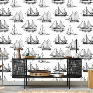 Papier Peint Voiliers Noirs Et Blancs – Image 5