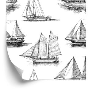 Papier Peint Voiliers Noirs Et Blancs – Image 2