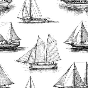 Papier Peint Voiliers Noirs Et Blancs – Image 1