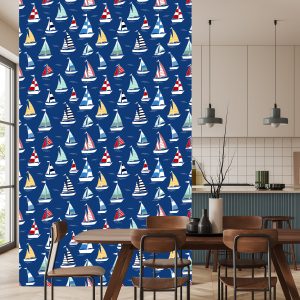 Papier Peint Voiliers Colorés Dans La Mer – Image 4