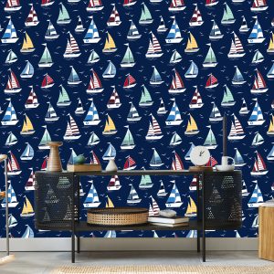 Papier Peint Bateaux Colorés Dans La Mer – Image 5