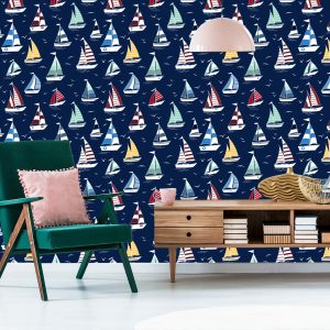 Papier Peint Bateaux Colorés Dans La Mer – Image 6