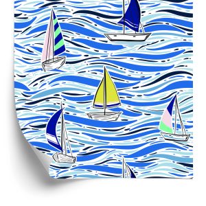 Papier Peint Voiliers Colorés Sur Les Vagues – Image 2