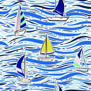 Papier Peint Voiliers Colorés Sur Les Vagues – Image 1