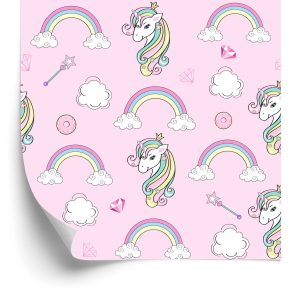 Papier Peint Pour Les Enfants - Licornes Colorées Parmi Les Nuages ​​Et L'arc-En-Ciel – Image 2