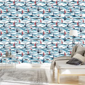 Papier Peint Voiliers Peints En Mer – Image 3