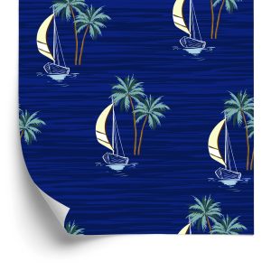 Papier Peint Voiliers Avec Palmes – Image 2