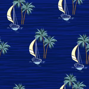 Papier Peint Voiliers Avec Palmes – Image 1