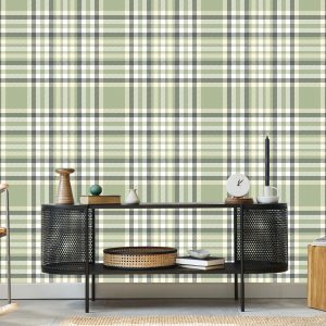 Papier Peint Style Rétro Tartan Écossais – Image 5