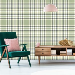 Papier Peint Style Rétro Tartan Écossais – Image 6