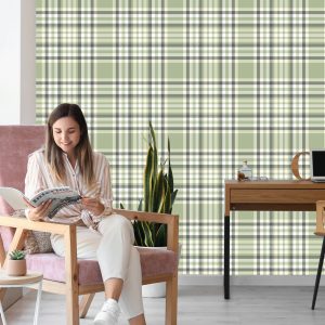 Papier Peint Style Rétro Tartan Écossais – Image 7