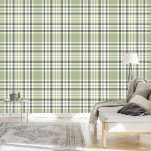Papier Peint Style Rétro Tartan Écossais – Image 3