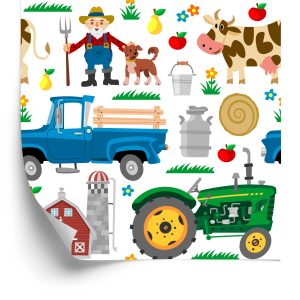 Papier Peint Tracteurs Et Animaux De Compagnie À La Ferme – Image 2